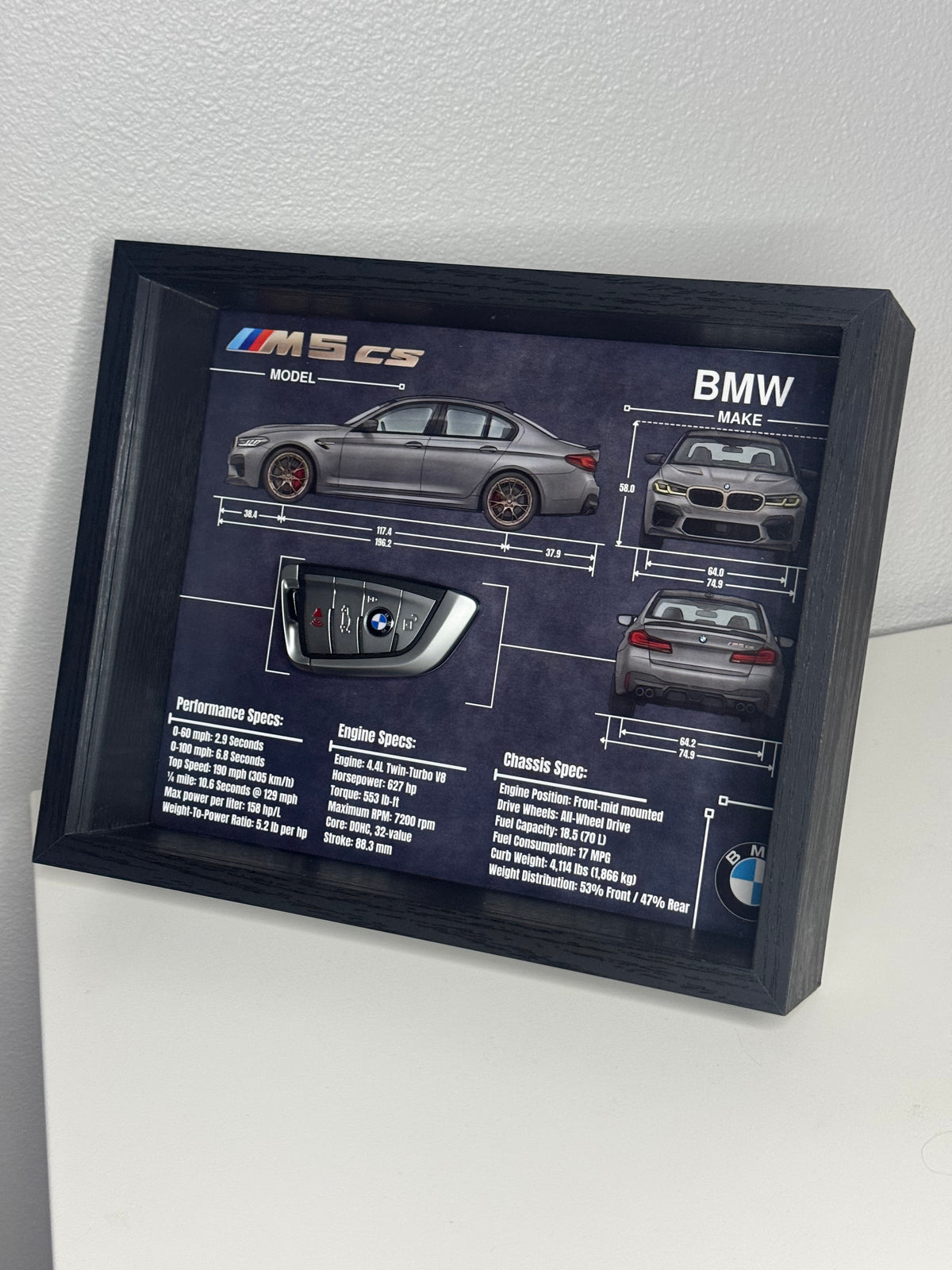 BMW M5 CS Key Blueprint Frame