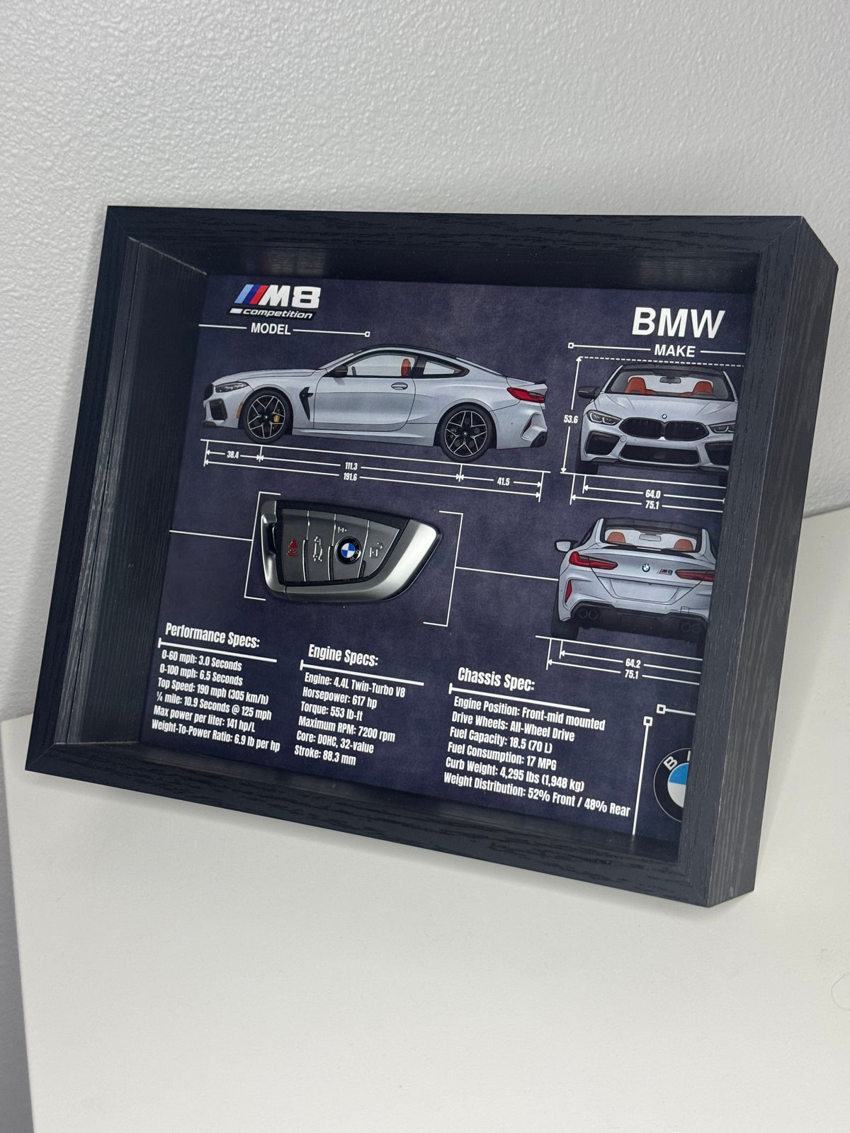 BMW M8 Competition Key Blueprint Frame