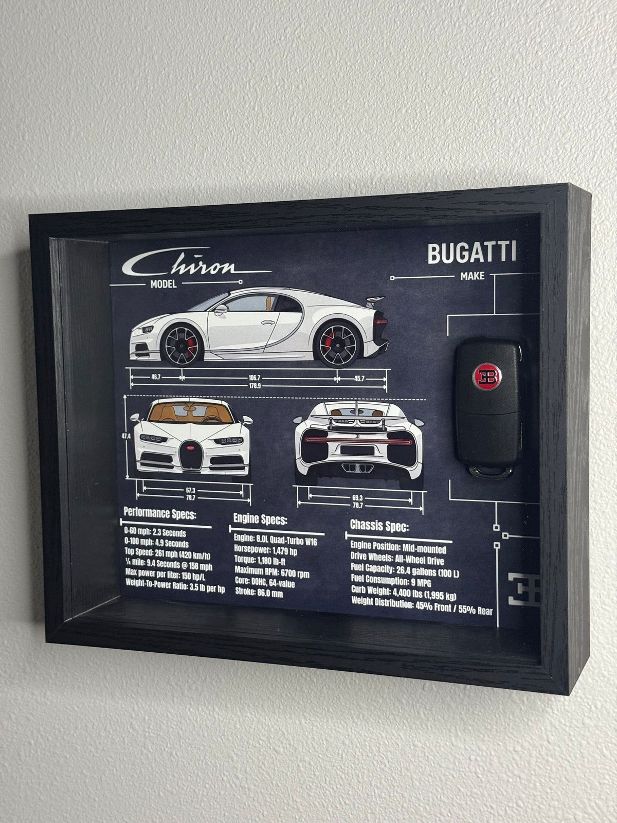 Bugatti Chiron Key Blueprint Frame