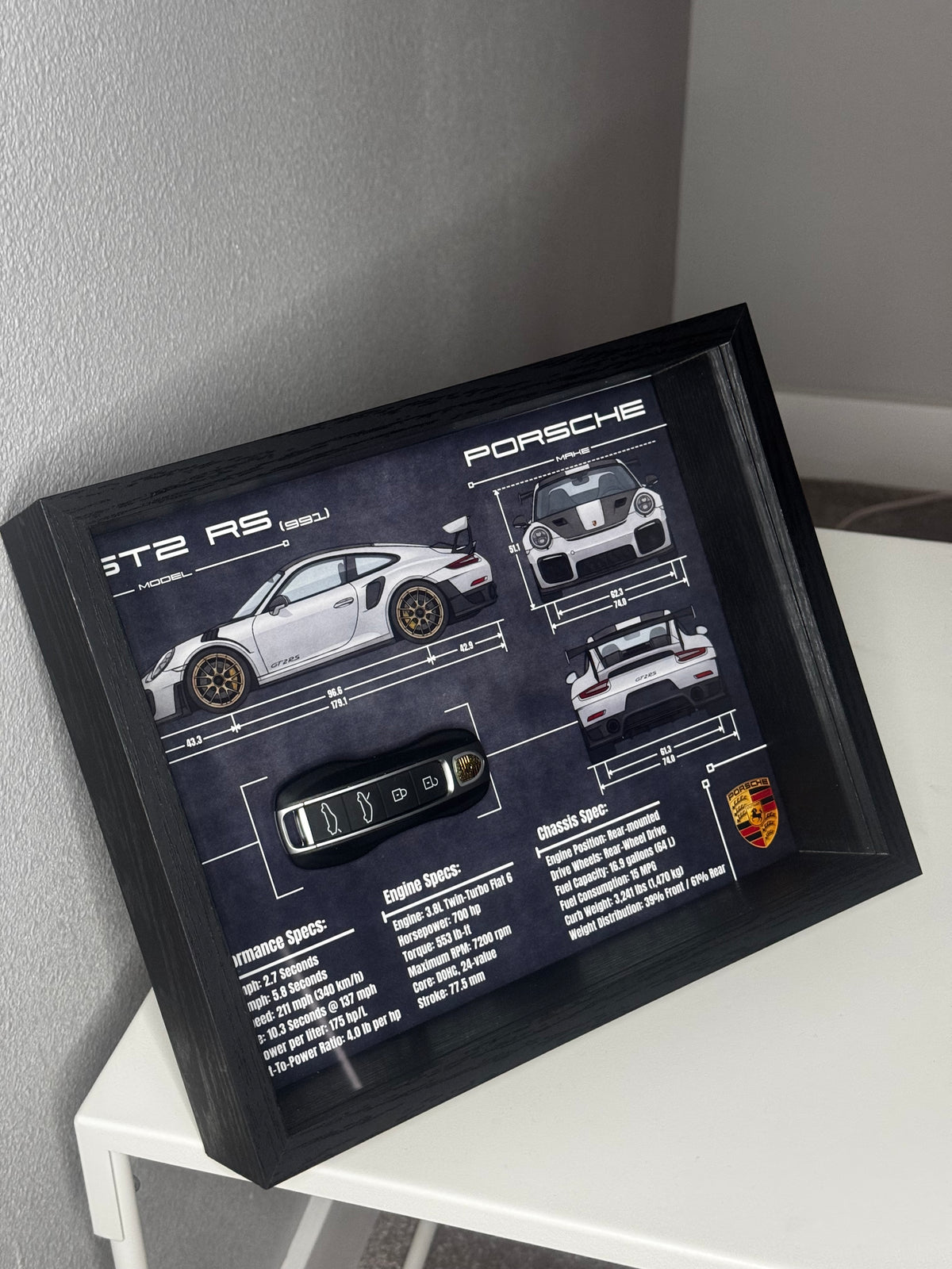 Porsche 911 GT2 RS (991) Key Blueprint Frame