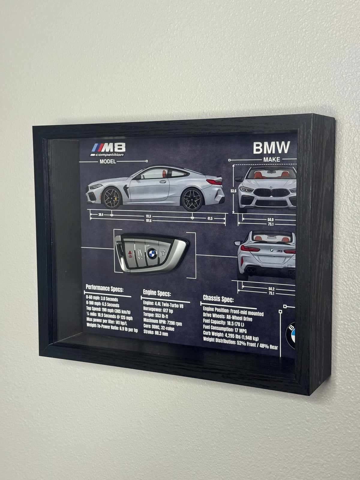 BMW M8 Competition Key Blueprint Frame