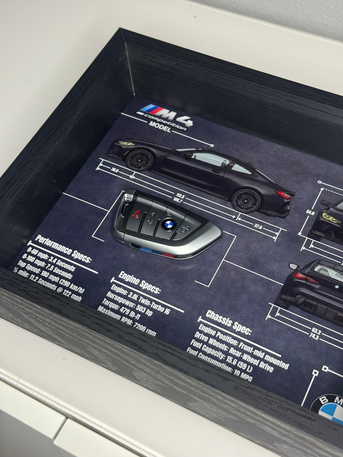 BMW M4 Competition Key Blueprint Frame