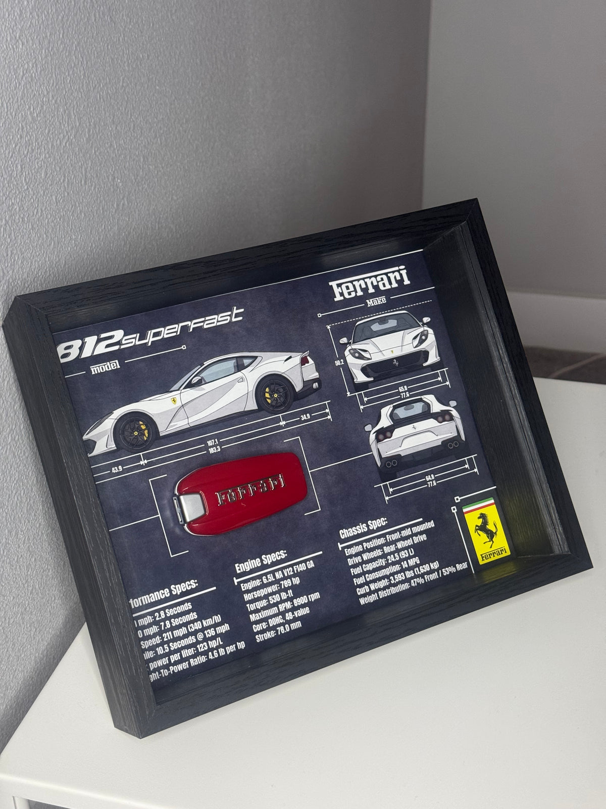 Ferrari 812 Superfast Key Blueprint Frame