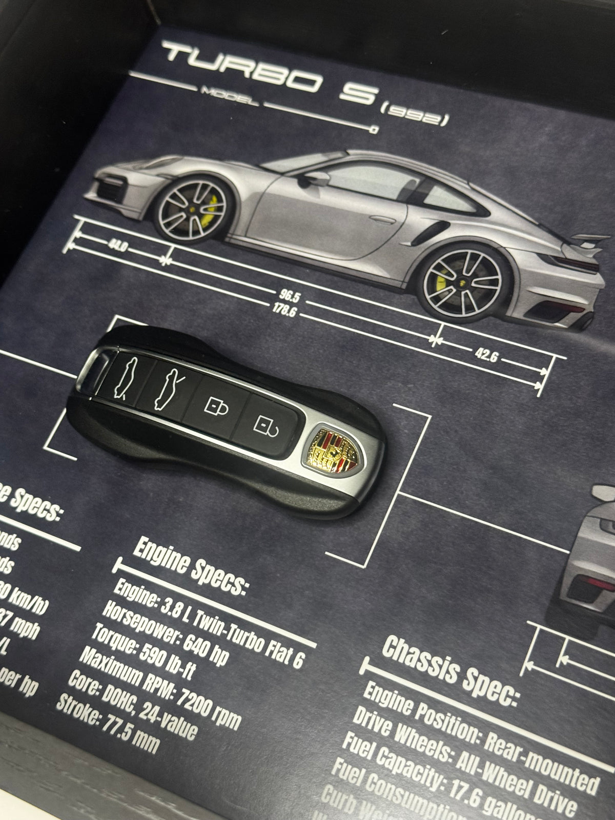 Porsche 911 Turbo S Key Blueprint Frame
