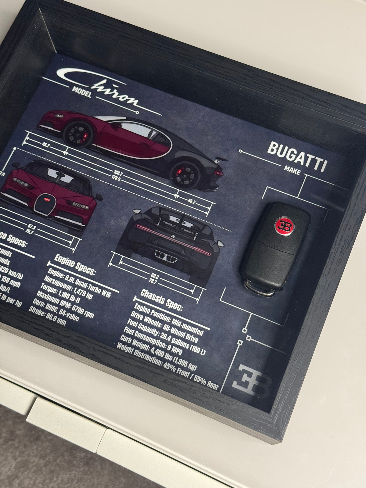 Bugatti Chiron Key Blueprint Frame