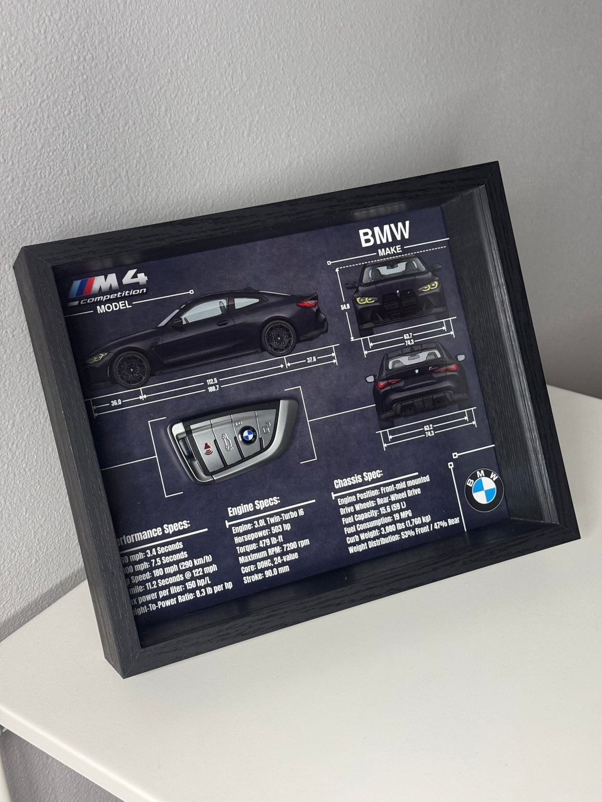 BMW M4 Competition Key Blueprint Frame