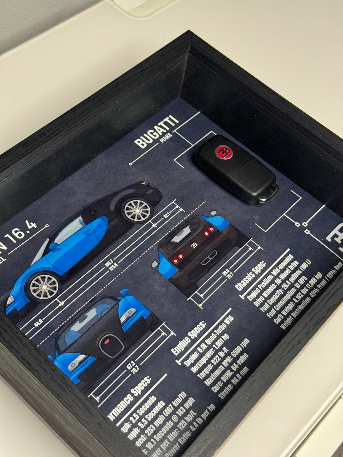 Bugatti Veyron Key Blueprint Frame