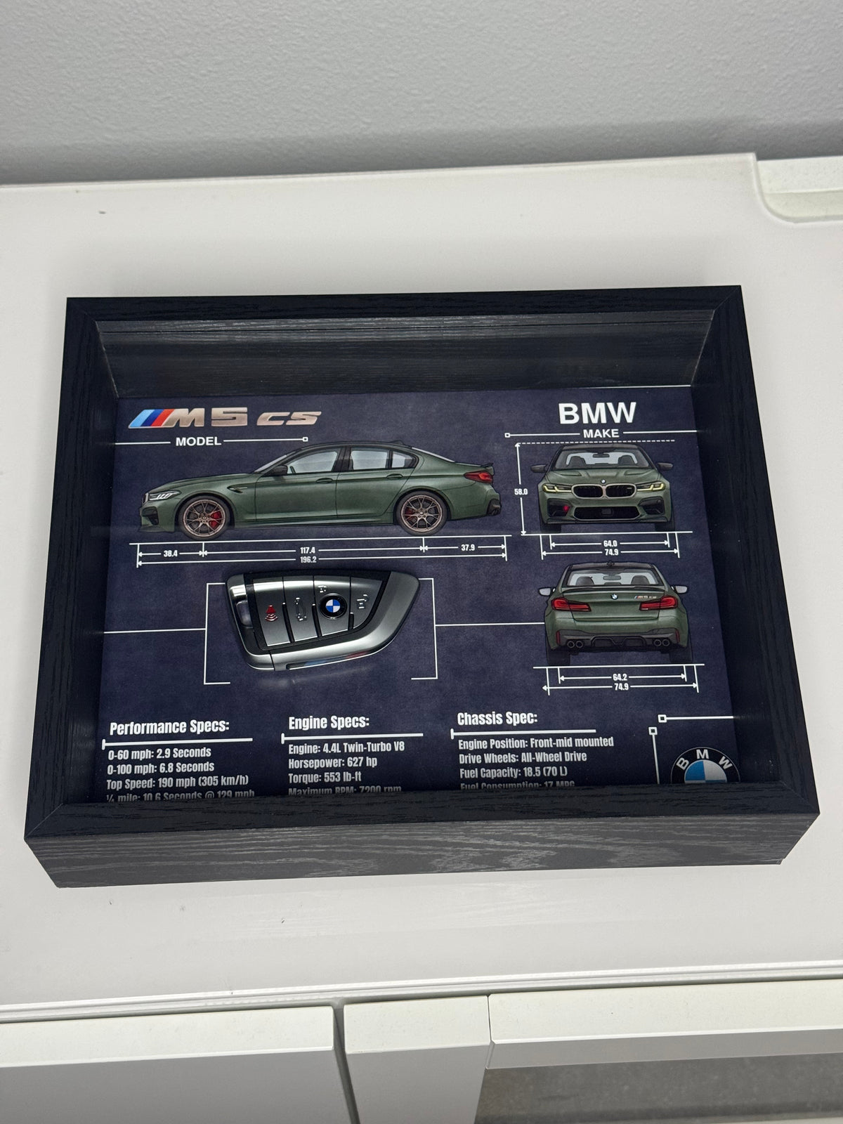 BMW M5 CS Key Blueprint Frame