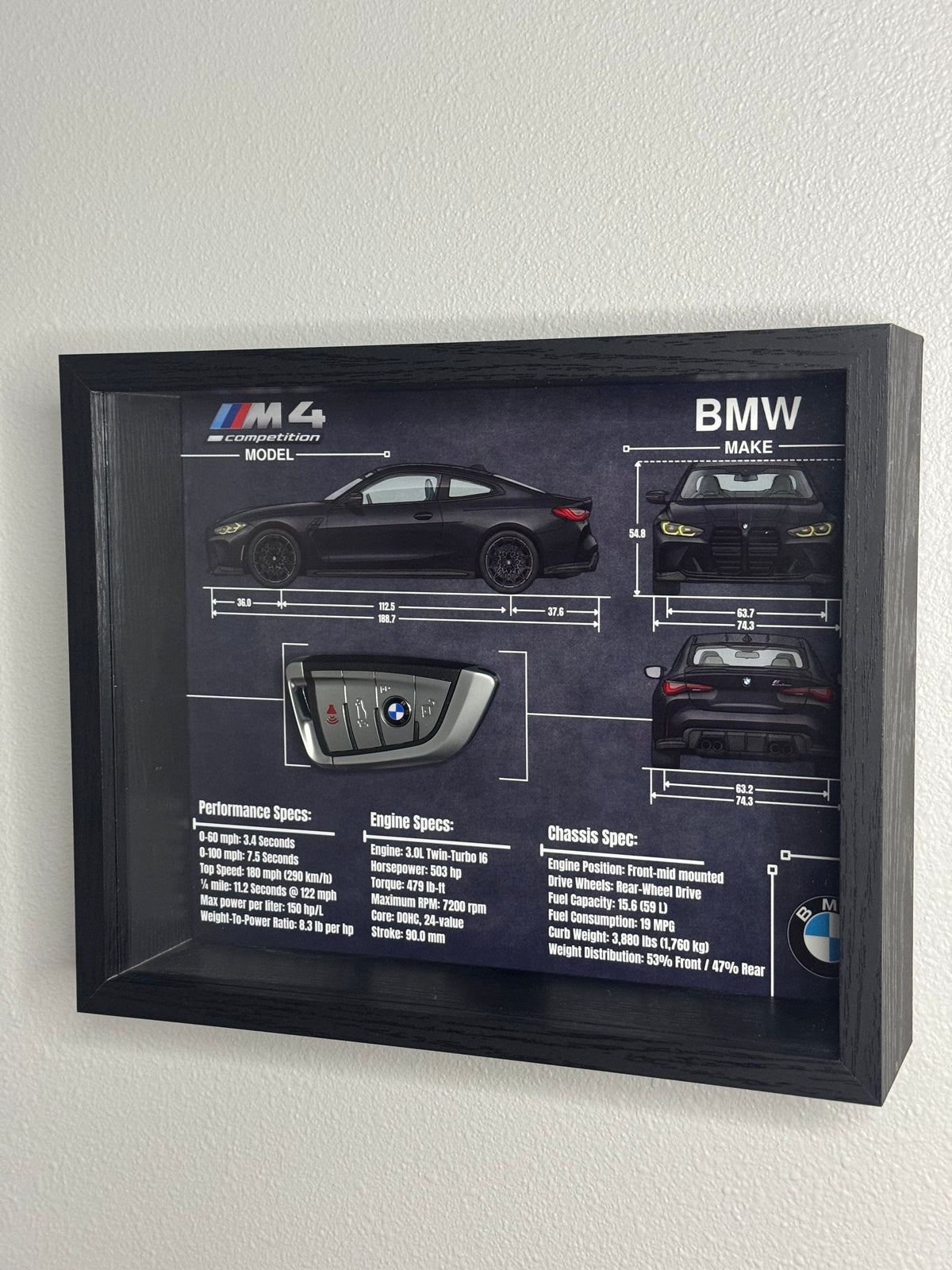 BMW M4 Competition Key Blueprint Frame