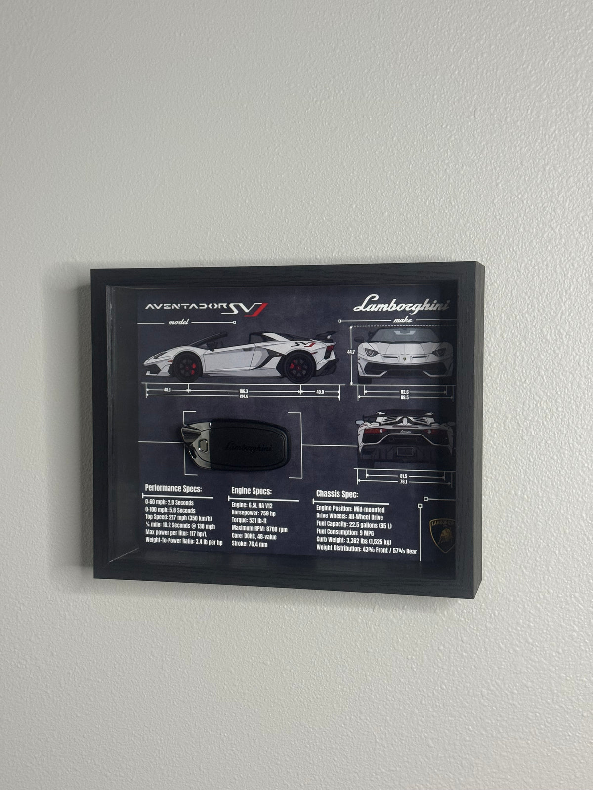 Lamborghini Aventador SVJ Key Blueprint Frame