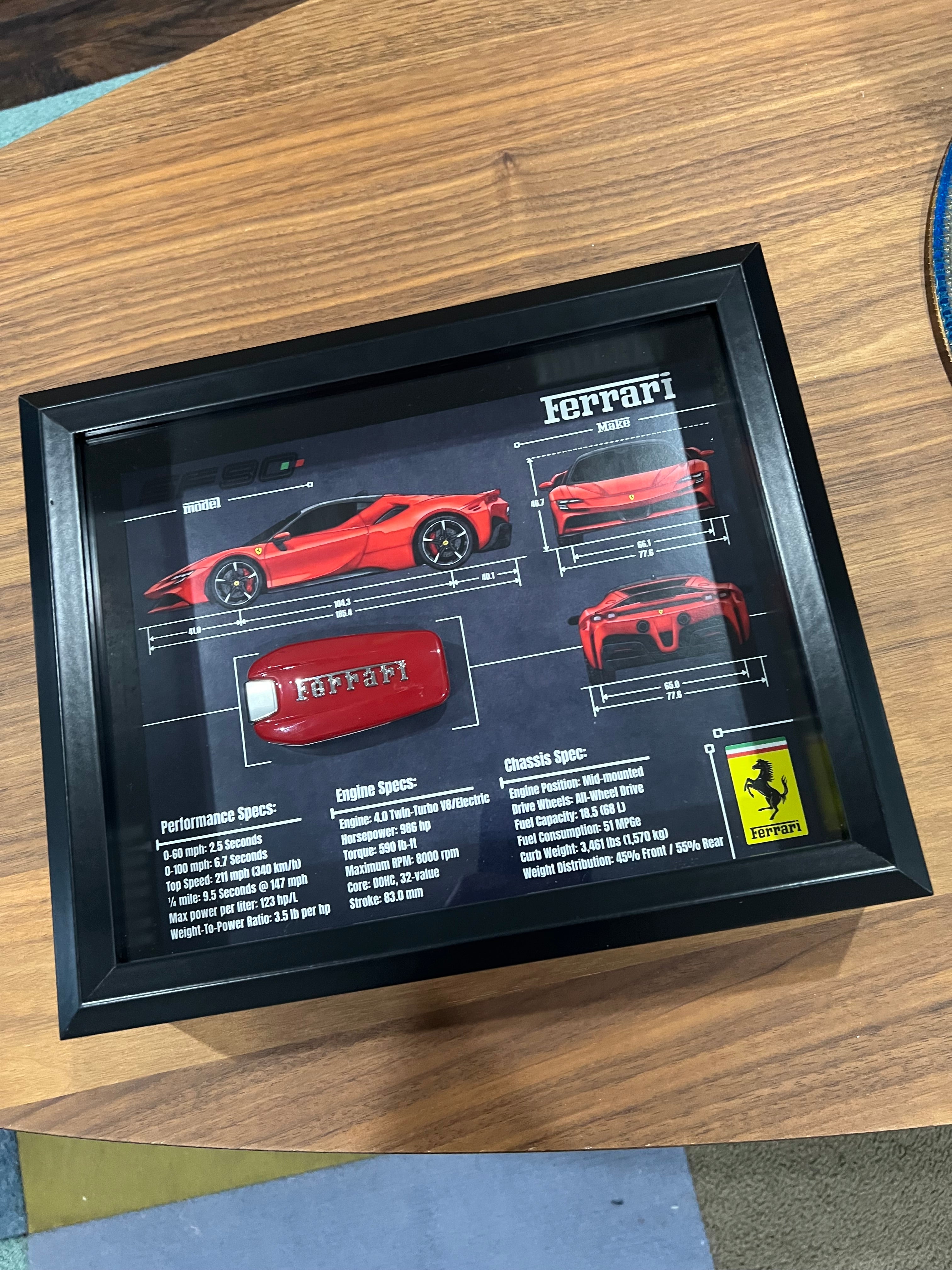 Ferrari SF90 Key Blueprint Frame