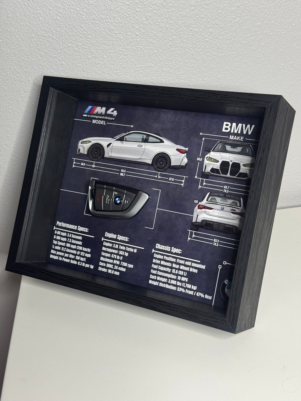 BMW M4 Competition Key Blueprint Frame