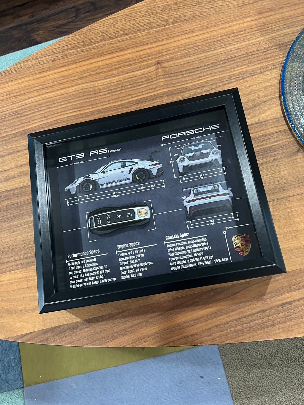 Porsche 911 GT3 RS (992) Key Blueprint Frame