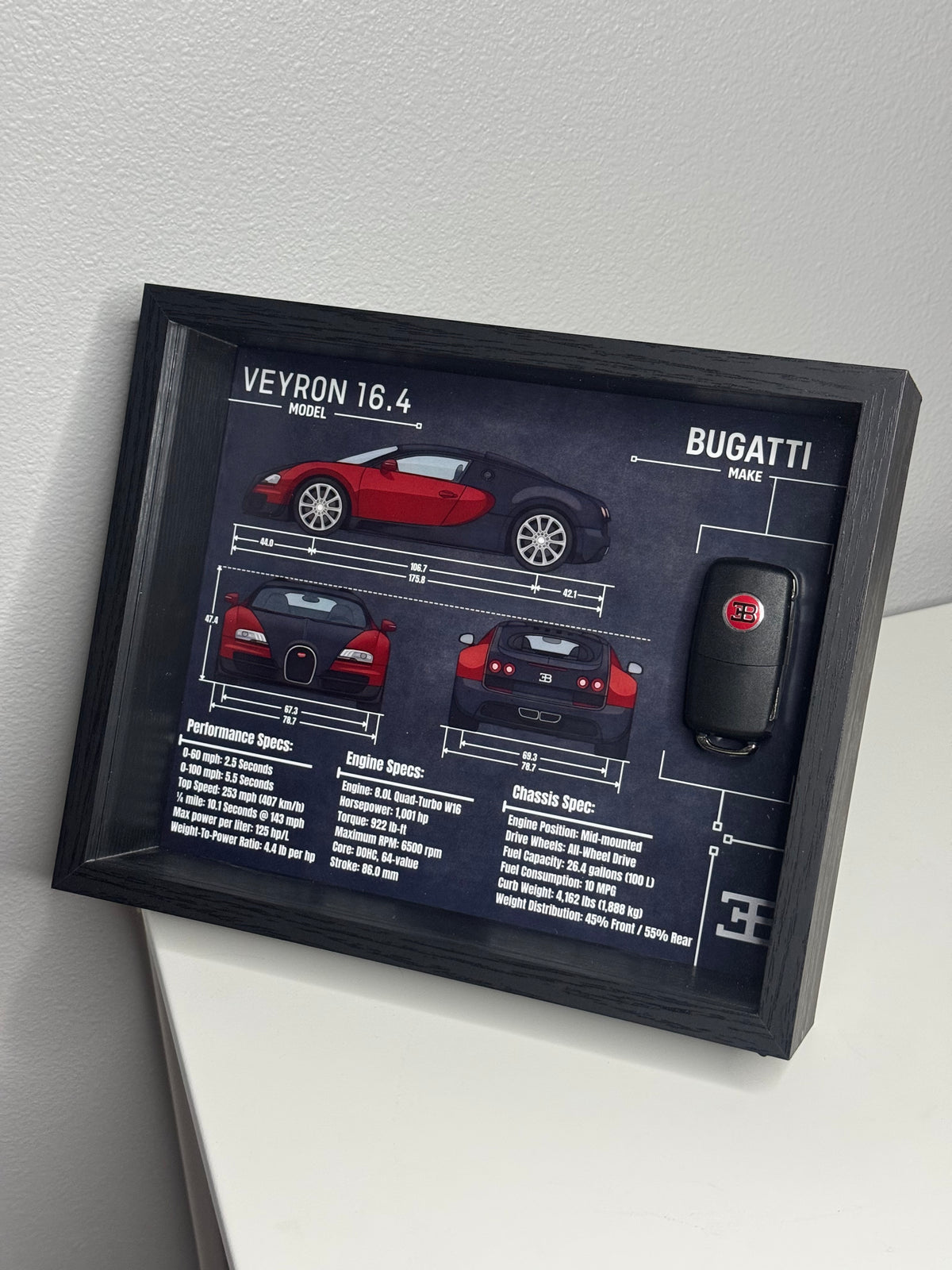 Bugatti Veyron Key Blueprint Frame