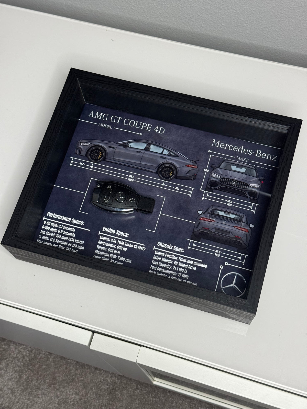 Mercedes-Benz AMG GT 4D Key Blueprint Frame