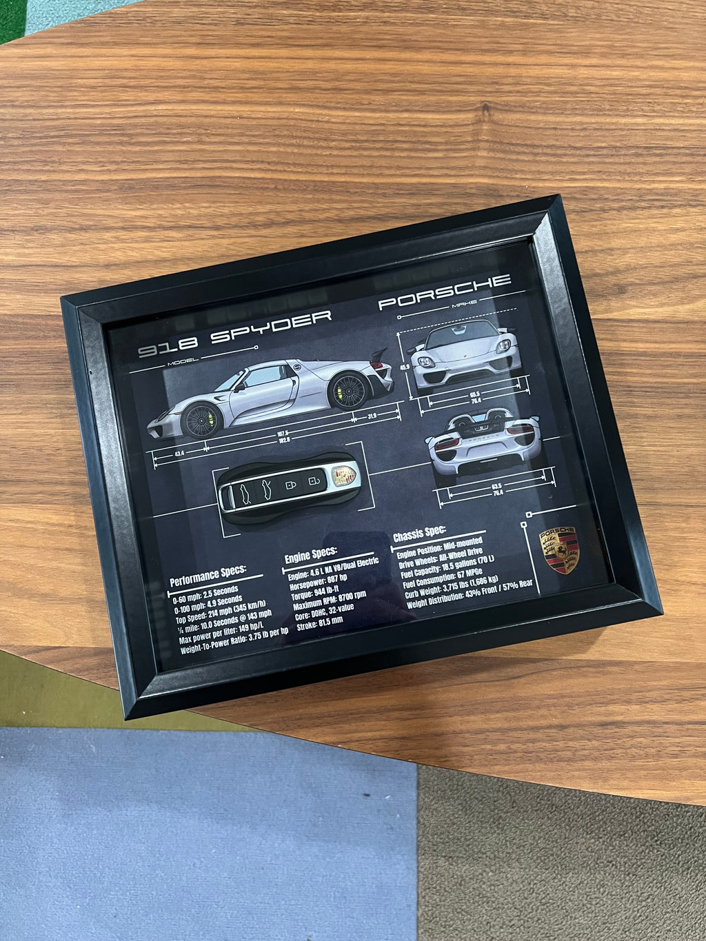 Porsche 918 Spyder Key Blueprint Frame