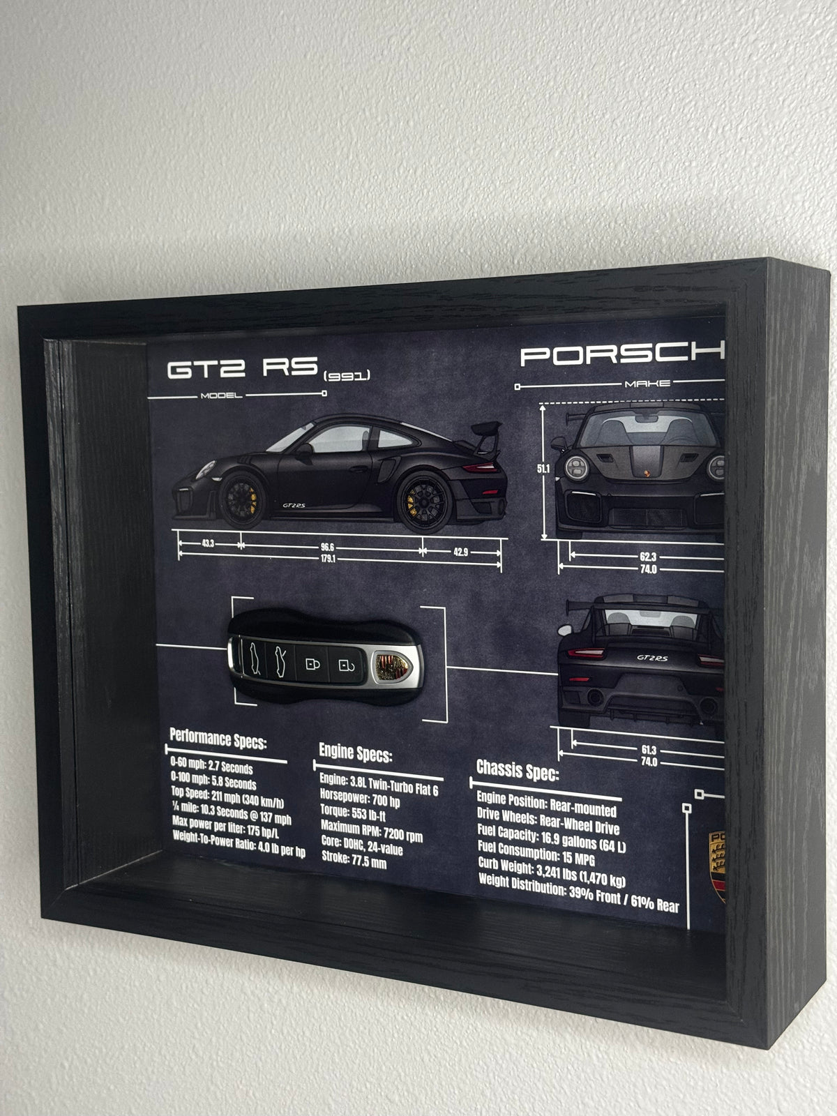 Porsche 911 GT2 RS (991) Key Blueprint Frame