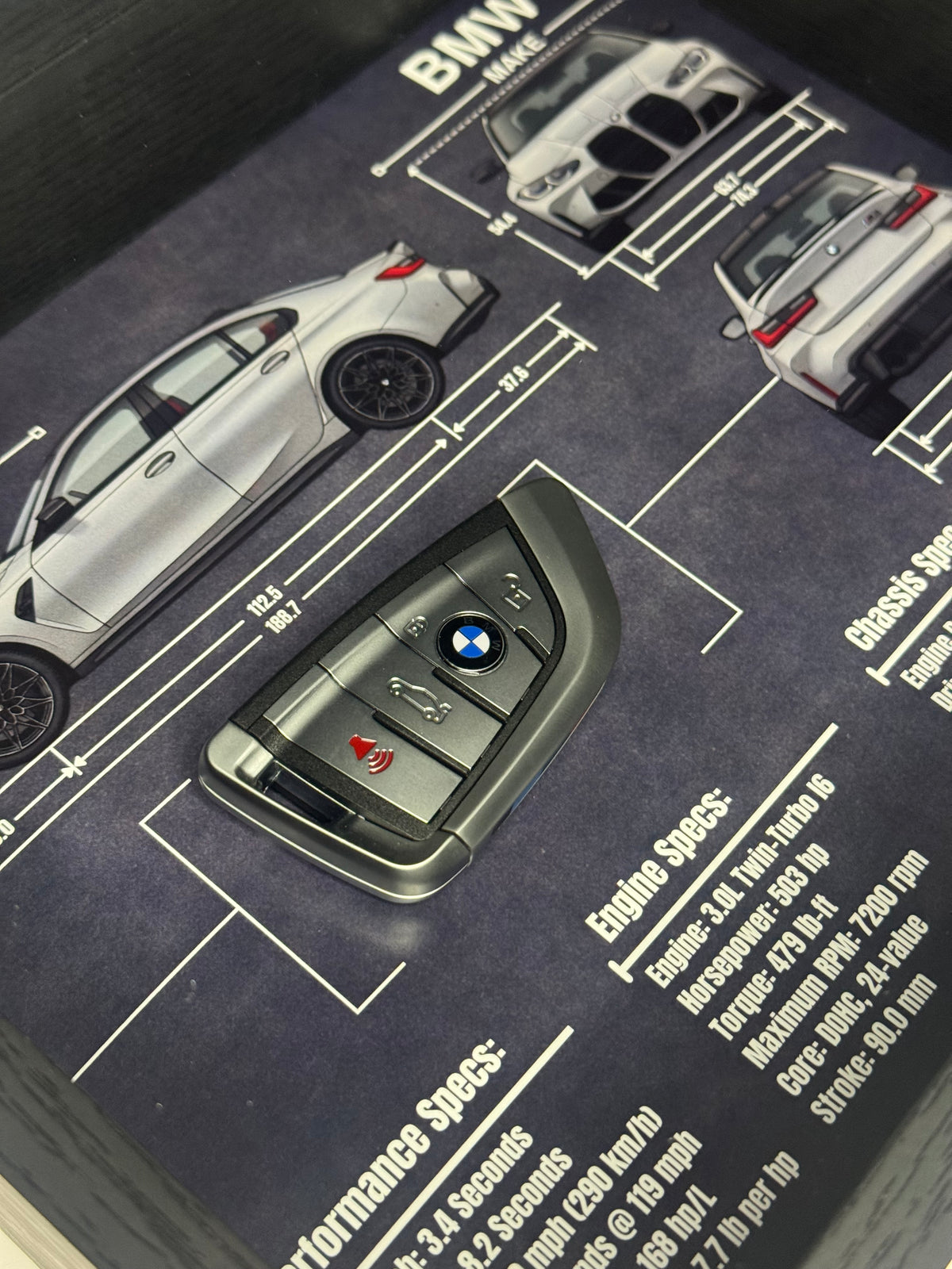BMW M3 Competition Key Blueprint Frame