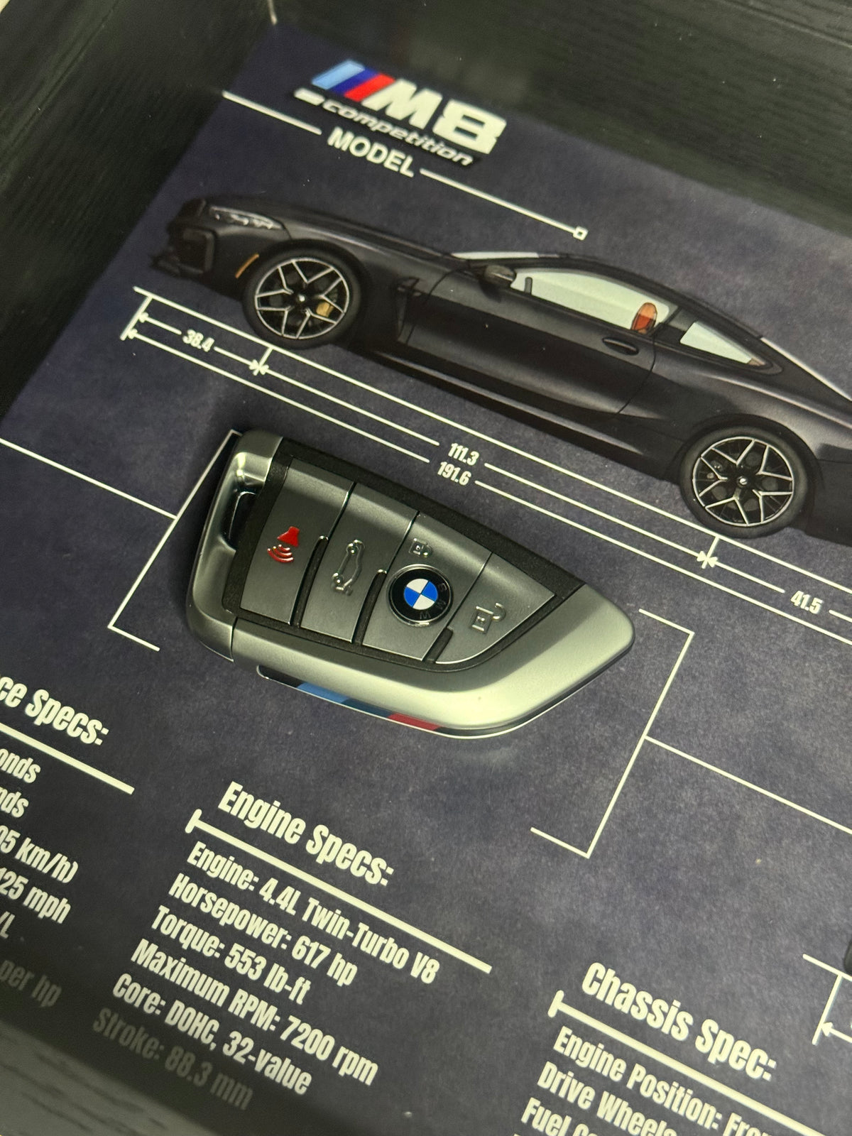 BMW M8 Competition Key Blueprint Frame