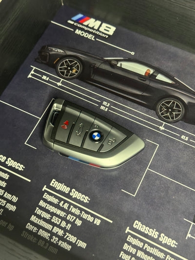 BMW M8 Competition Key Blueprint Frame