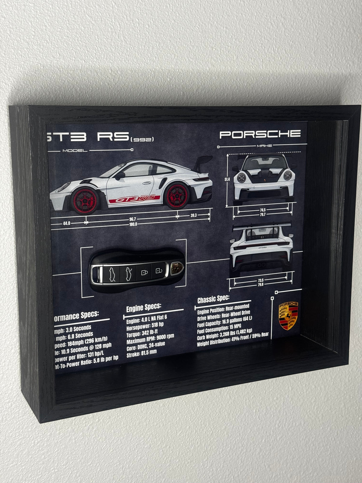 Porsche 911 GT3 RS (992) Key Blueprint Frame