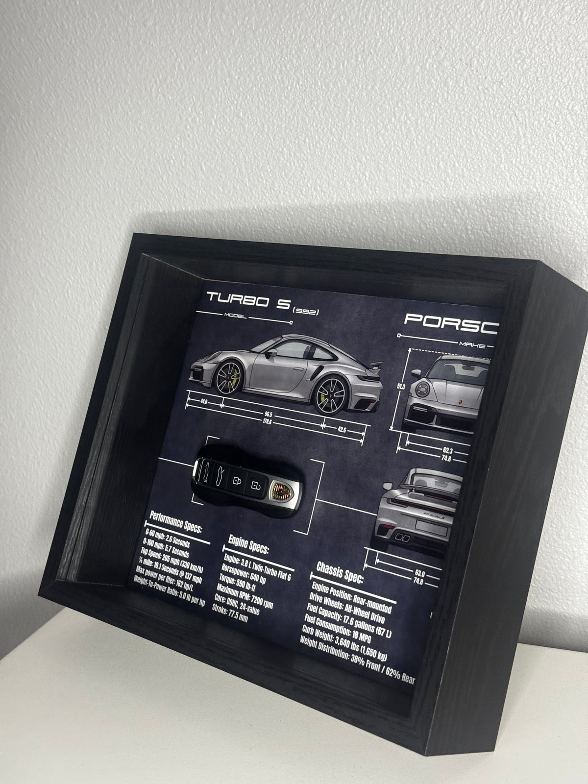 Porsche 911 Turbo S Key Blueprint Frame