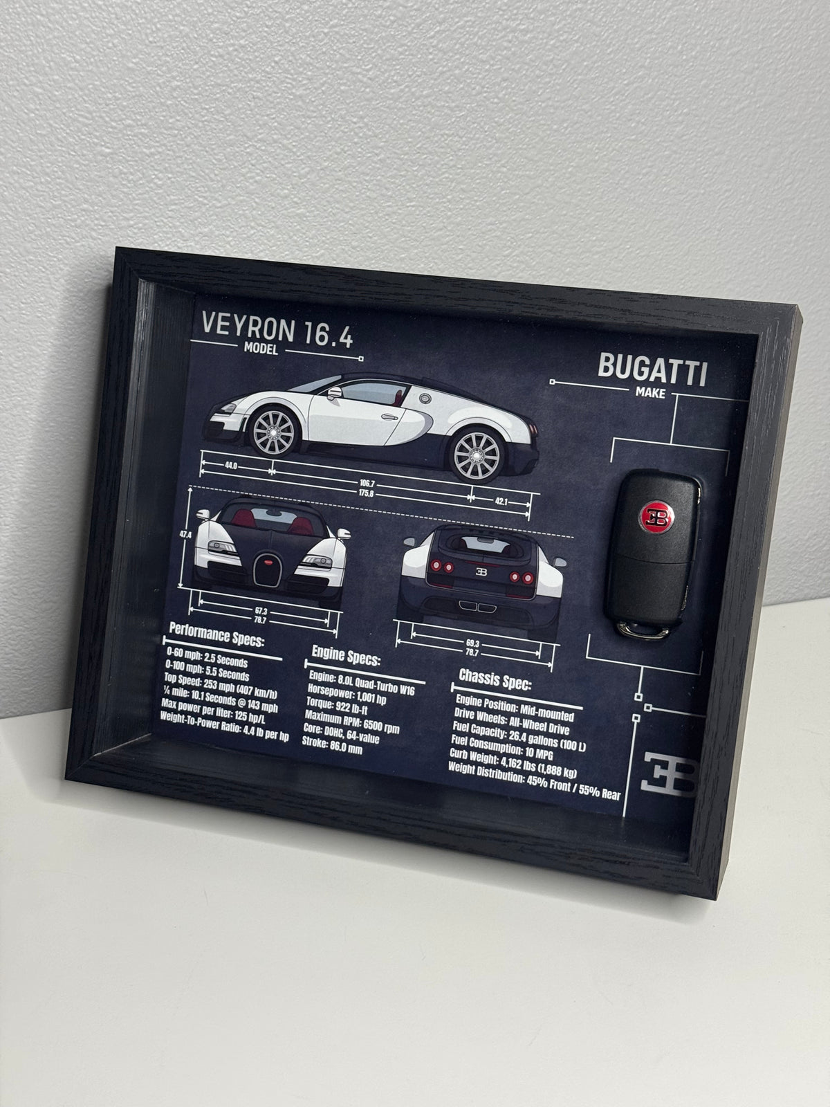 Bugatti Veyron Key Blueprint Frame