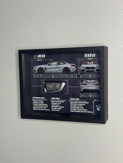 BMW M8 Competition Key Blueprint Frame