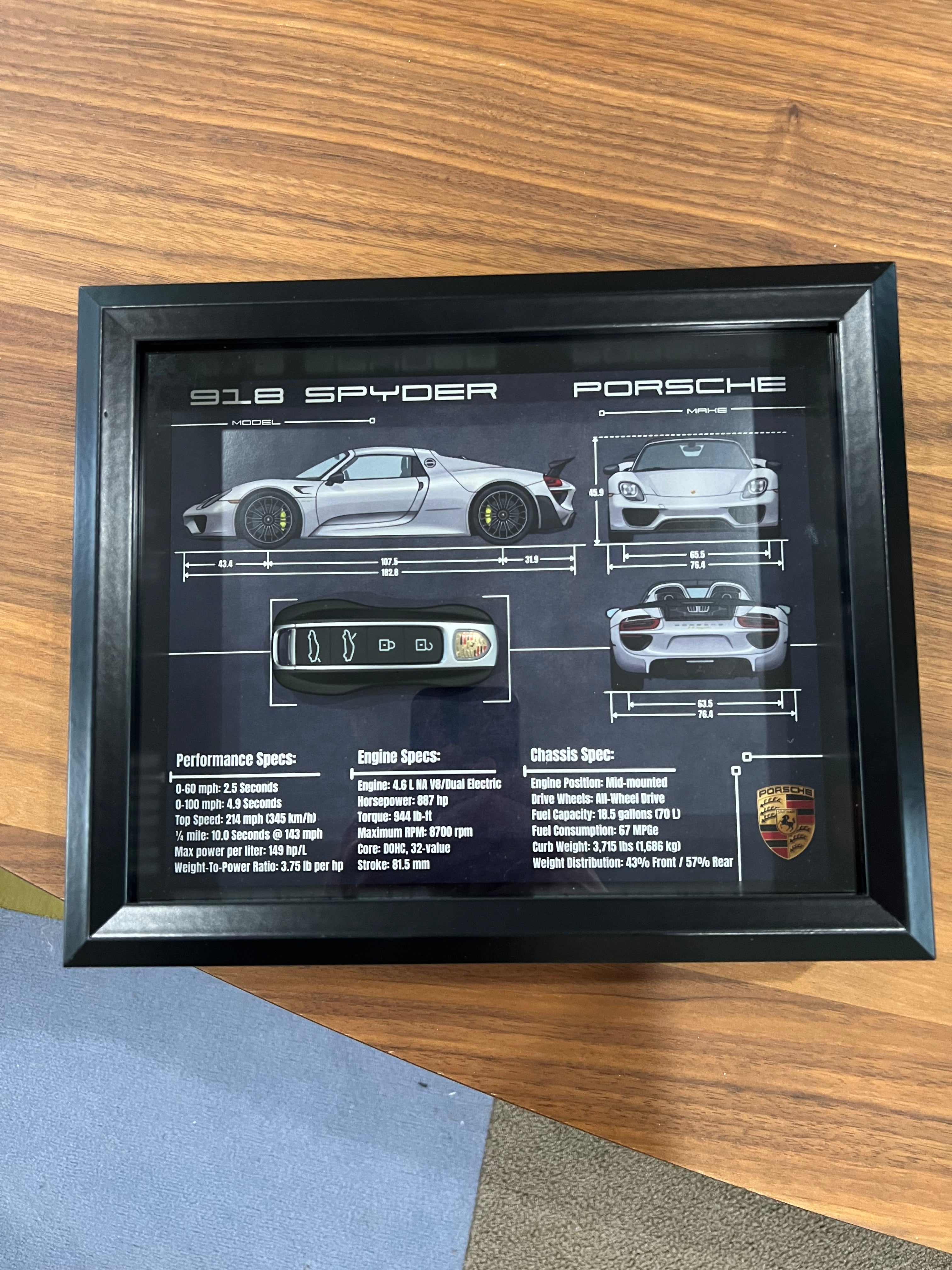 Porsche 918 Spyder Key Blueprint Frame
