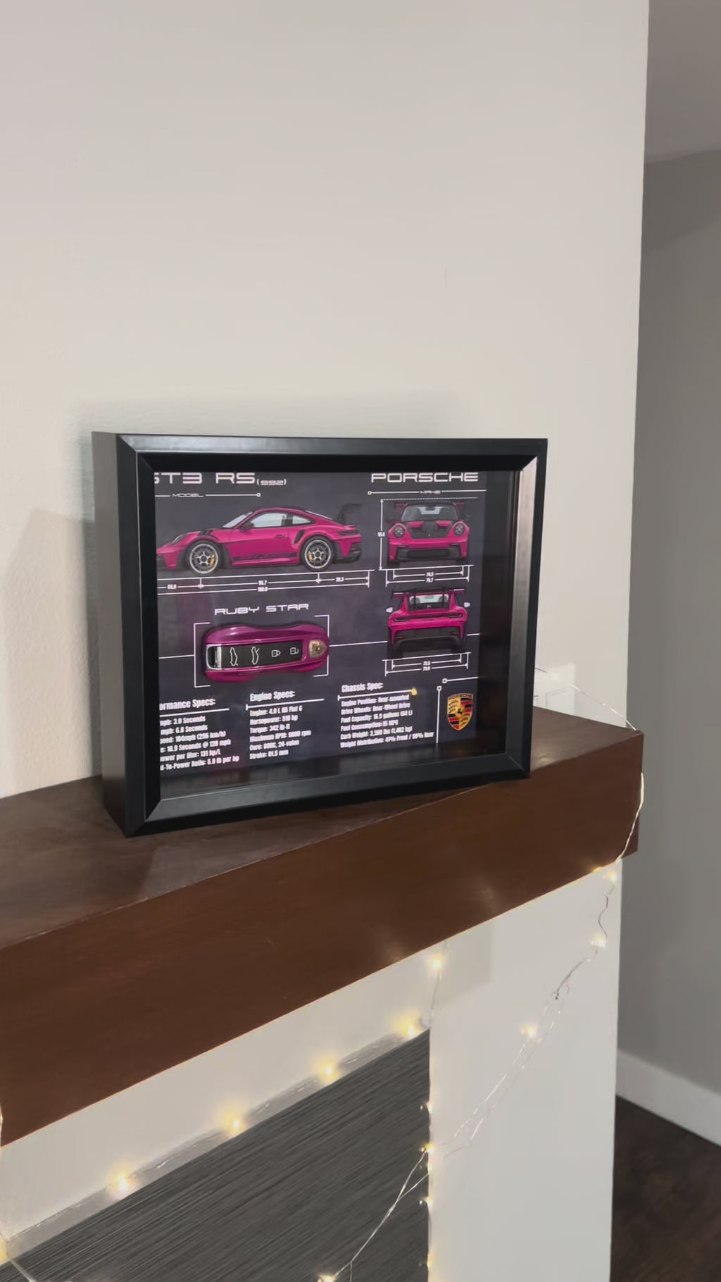 Porsche 911 GT3 RS Ruby Star (992) Key Blueprint Frame