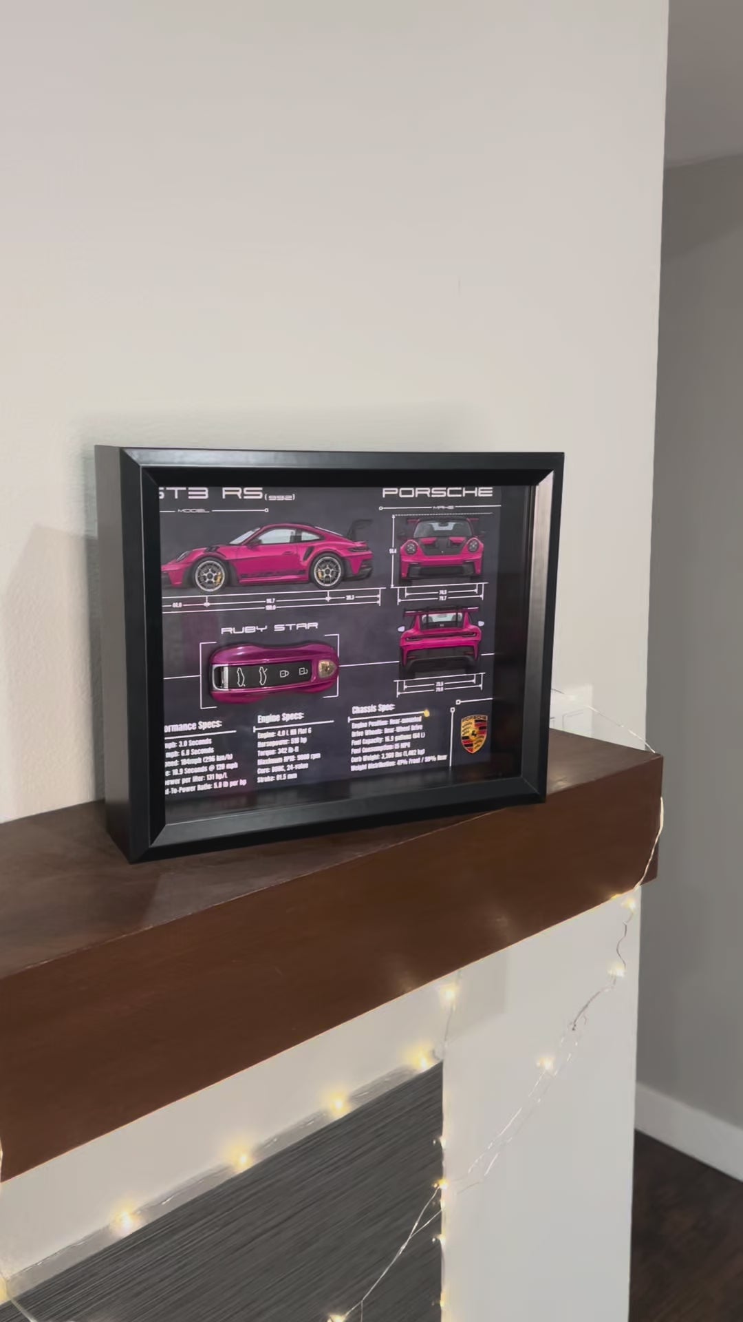 Porsche 911 GT3 RS Ruby Star (992) Key Blueprint Frame