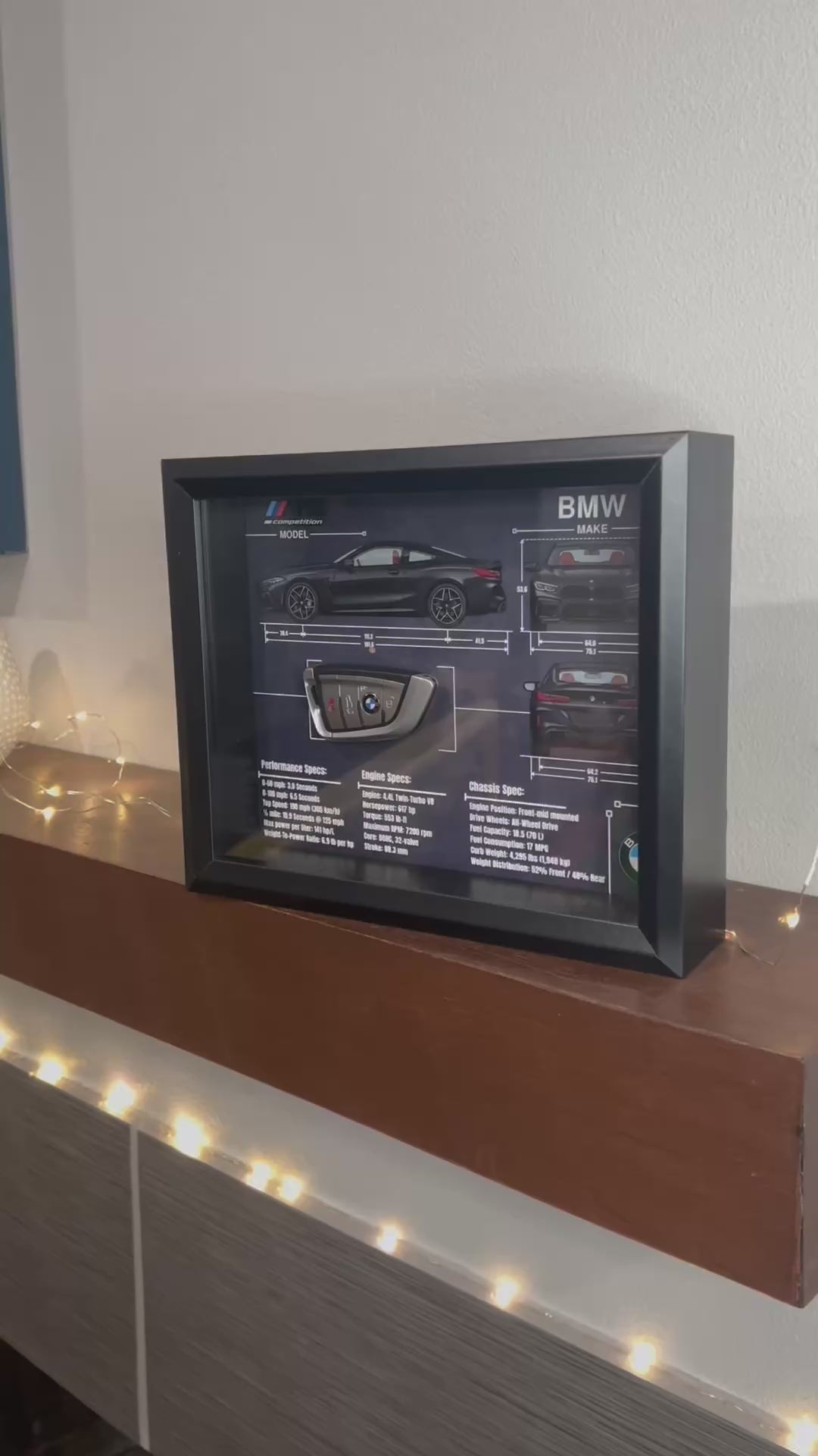 BMW M8 Competition Key Blueprint Frame