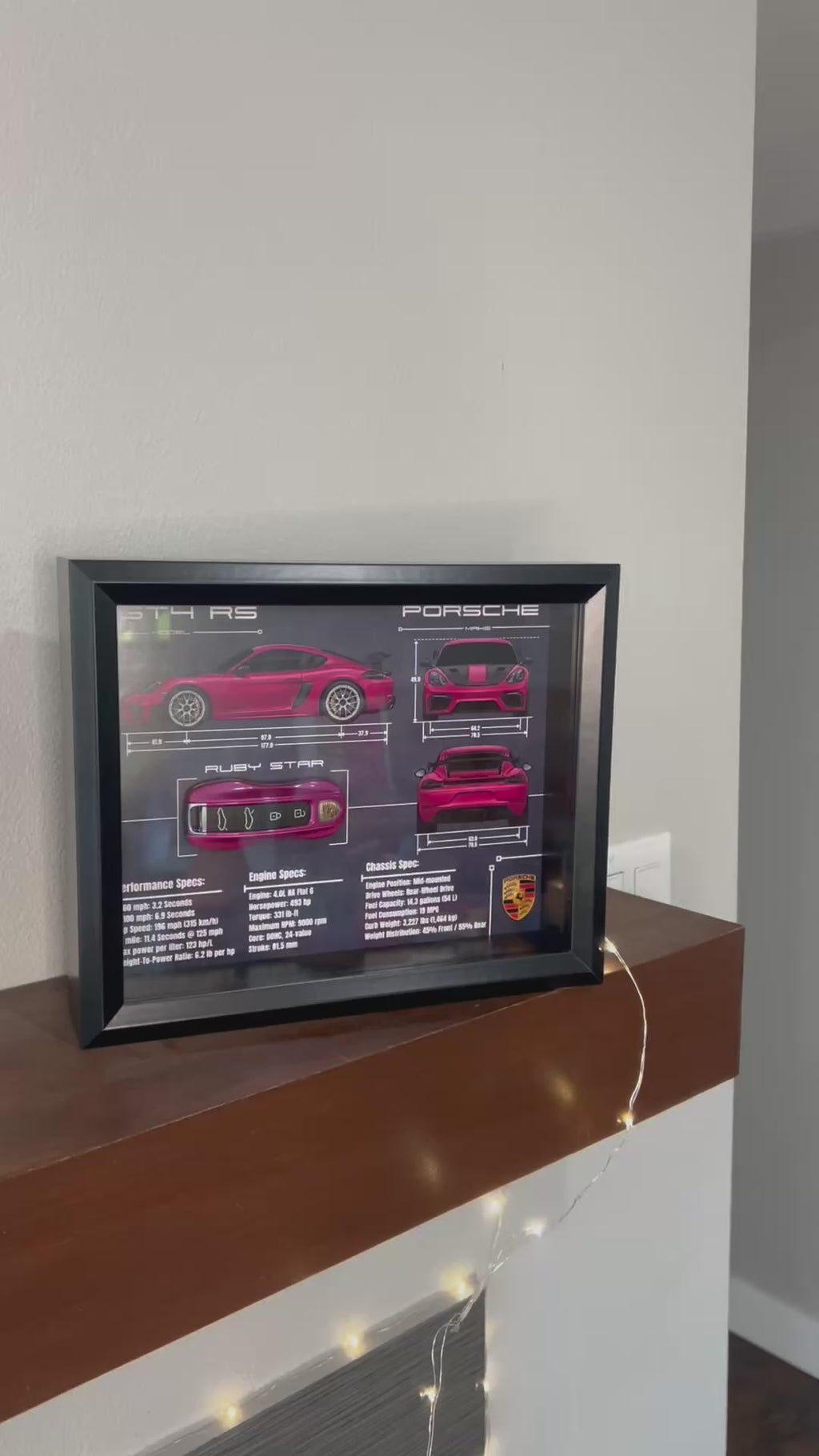 Porsche 911 GT4 RS Ruby Star (992) Key Blueprint Frame