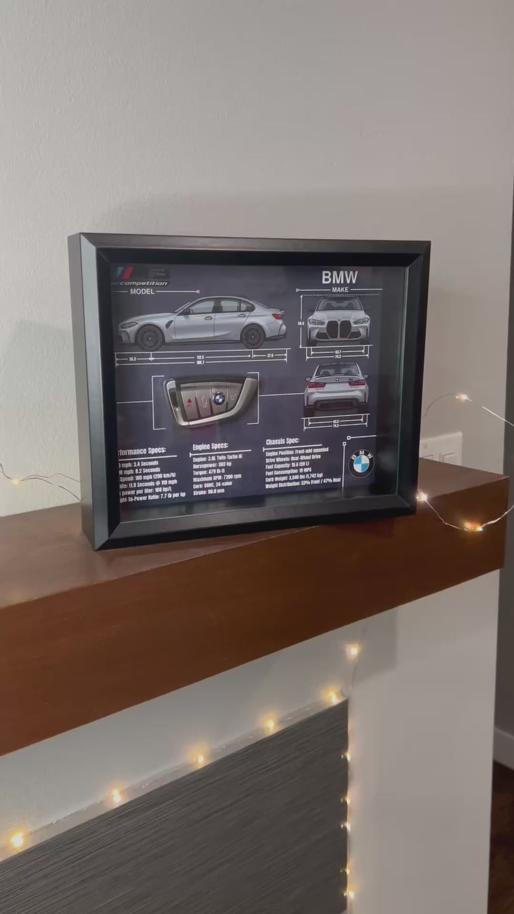 BMW M3 Competition Key Blueprint Frame